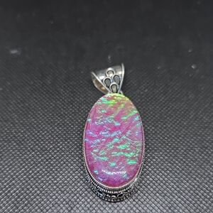 Sterling Dichronic Glass Pendant